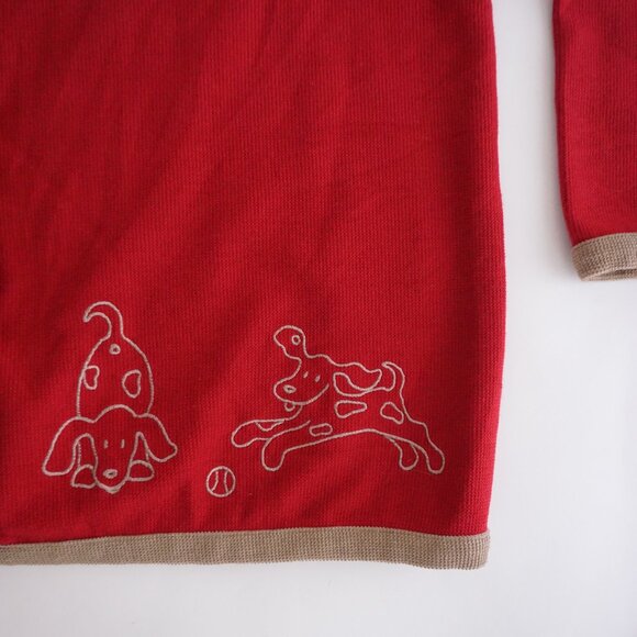 VTG CJ Banks Red Dog Embroidered Button Cardigan Whimsical Grandmacore 1X - Picture 4 of 10